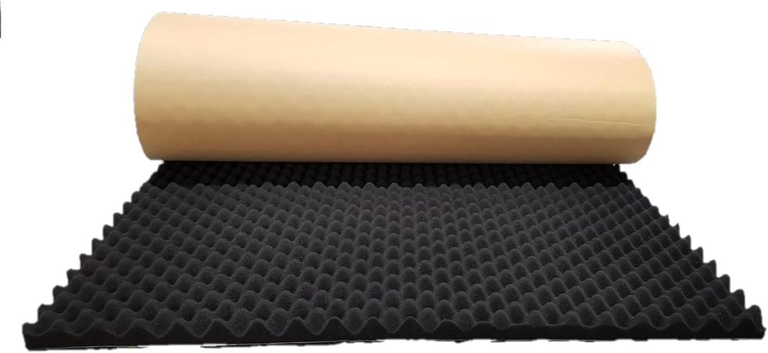 BookishBunny High Density Self Adhesive Acoustic Foam Egg Crate Panel Studio Foam Wall Panel 39" x 78" (1.5 inch, Black)