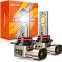 SEALIGHT 9012 HIR2 Bulbs, 45000LM Super Bright, 1:1 Size 9012 Drving Lights Lights with 25000RPM Cooling Fan, Plug-N-Play 9012 Fog Light, IP68, Pack of 2