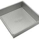 USA Pan Bakeware Nonstick Square Cake Pan, 8 Inch, Aluminized Steel 2 Pack