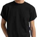 Orchidays Men's Boxy Raw Cut T Shirts Short Sleeve Round Neck Tee Casual Basic Tops (Large, Black)