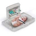 BELZAR Commercial Wall Mounted Baby Changing Station  ADA Compliant, Fold Down Heavy Duty Horizontal Diaper Changing Table with Safety Strap & Paper Liner Holder, For Public Restrooms/Hotels/Airports