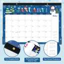 4 x 2026 Desk Calendar - 2026 Calendar from January 2026 to December 2026, 12" x 17", 12 Monthly Desk Calendar with Protector Corner- Holiday Design