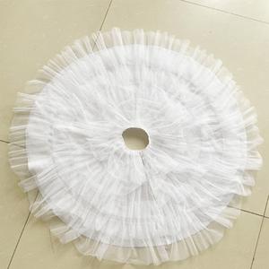 90CM Christmas Tree Skirt Floor Mat Cover with Slit for Tree Base Decoration Made of Soft Tulle Fabric to Tree Stand and Prevent Needle Damage
