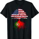 Portuguese Roots American Grown Portugal Flag Shirt Gift T-Shirt XL