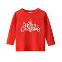 MyFav Christmas Pajamas for Family Classic Merry Christmas Print Long Sleeve PJS Set Holiday Outfits,Red,Women-L