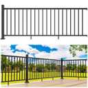 Egadis 36 in. H x 8 ft. W Porch and Deck Railing Kit, Aluminum Railing Kit, Black Textured AAMA 2604 Powder-Coat Finish Modular Rail System for Outdoor Decks, Porches & Balconies (1 Post, 1Panel)