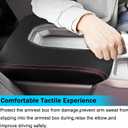 Center Console Cover for Chevy Silverado/GMC Sierra Accessories 2019-2023 2024 2025 2026 Armrest Cover Anti-Scratch Leather Arm Rest Box Protective Pad Only Jump Seat (Red Stitches)
