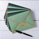 50 Pieces A7 Envelopes with Gold Border, 5.24 x 7.21 Inches Envelopes with Gold Stickers for Greeting Cards and Invitation (Dark Green, A7-5x7)