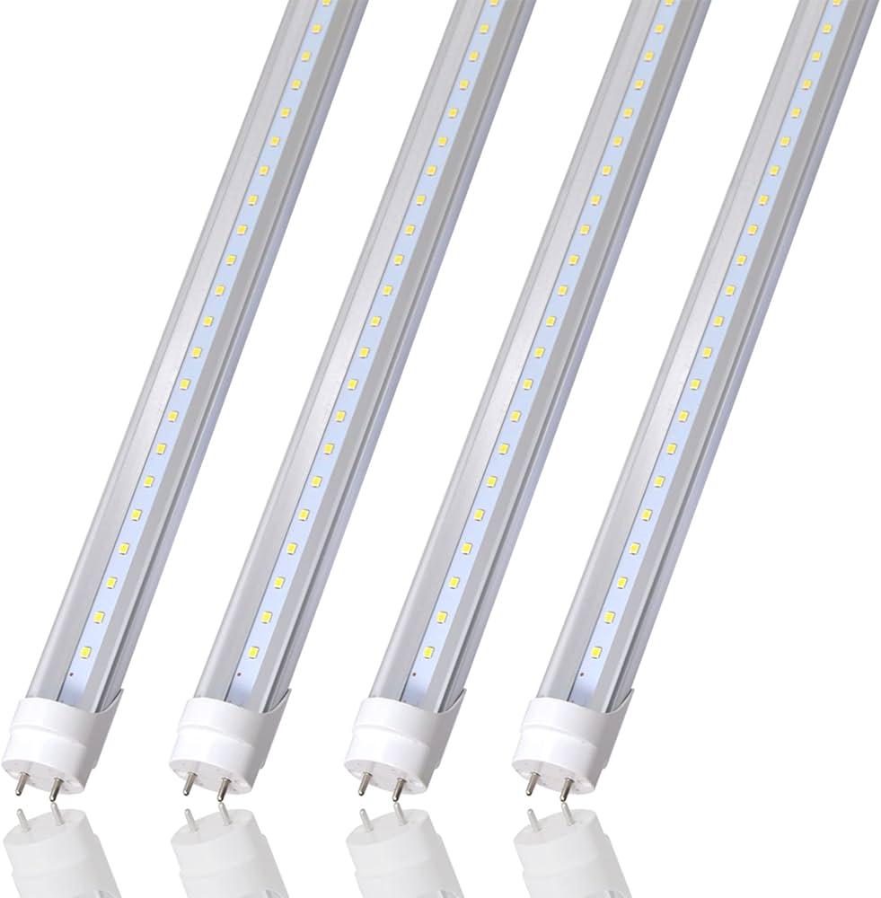 4FT LED Shop Light,T8 T10 T12 LED Tube Light 32W(60W Equivalent), 4160 Lumens,5000K Daylight, Clear Cover, Medium Bi-Pin G13 Base for Garage Warehouse Light (4 Pack)