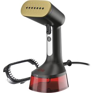 CHI Handheld Garment Steamer for Clothes, 2 Continuous Steam Modes, Full-Size 300 ml Capacity Water Tank, Ergonomic Handle, Vacation Essentials, 1600 Watts, 10 Cord, Red (11590)