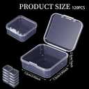120 Pcs 3 x 3 x 1 Inch Plastic Bead Storage Container with Hinged Lids, Clear Small Items Organizer Box for Jewelry, DIY Craft, Hardware, Game Pieces