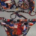QJQ Women's 2 Piece Cheeky Bikini Sets Leopard Print Tie Back Bathing Suit Sexy Triangle Swimsuit Leopard Small