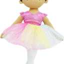 June Garden 16" Ballerina Princess Stella - Stuffed Plush Soft Doll - Pink Outfit - Gift for Toddlers and Little Girls