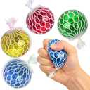 4E's Novelty 23 Pack Valentine Squeeze Balls with Valentines Day Cards & Bags - Squishy Ball Fidget Toys for Valentines Classsroom Exchange Gifts Bulk for Kids Boys Girls, Party Favors
