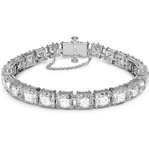 Swarovsk Matrix All-Around Necklace, Bracelet, Clip Earrings, Clear Square-Cut Crystals, Rhodium
