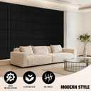 Qidejoy 33 Pcs 3D PVC Slat Wall Panels 12X12in Fluted Textured Paneling Modern Decorative Tiles Cuttable Paintable DIY Wall Art for Interior Decor, Bedroom, Ceiling, TV Background, Bathroom (Black)