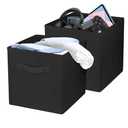 Zuihug 2 Pcs Storage Cubes, 10.5 Inch Collapsible Storage Bins, Fabric Foldable Bins for Organization, Durable Storage Bins for Closet, Shelves, Offices (Black)