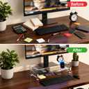 Acrylic Monitor Stand Riser Acrylic Laptop Stand Clear Computer Stand Laptop Riser with Storage Desk Organizer Accessories for Home and Office