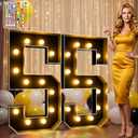 Ledido 34 Colors Marquee Numbers 4 Feet Tall with Remote, Easy to Assemble 4FT Marquee Light Up Numbers, Large Black Number for Birthday Graduation Wedding Events Party Decorations, Light Up Number 55