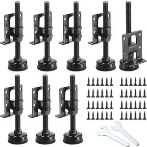 8 PCS Adjustable Feet Levelers, Heavy Duty Leveling Feet 4.7",Adjustable Table Legs Leveler for Furniture Metal Load Levelers for Table, Cabinets, Workbench, Wardrobe Furniture Foot Black