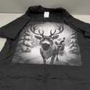 Funny Reindeer Selfie with Santa Merry Christmas Holiday Tee T-Shirt, Size: M