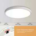 12PK 12 Inch LED Flush Mount Super Slim Ceiling Light, 24W, 2520LM, 3000K/4000K/6000K CCT Selectable, Close to Ceiling Round Flat Panel Light for Hallway, Bedroom, Kitchen
