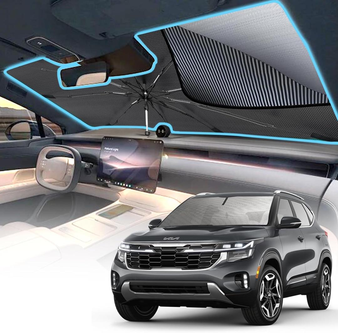 [2026 Upgrade] Car Windshield Sun Shade Umbrella, Car Sun Shade Windshield for Auto Trucks Sedan SUV Keeps Vehicle Cool Heat Insulation