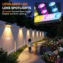 Solar Fence Lights Outdoor 10 Pack, Upgraded Brightness 3X LED Lens Fence Lights Solar Powered, 9 Fixed Colors & RGB Lights,IP65 Waterproof Solar Lights for Outside Backyard/Railing/Step/Patio