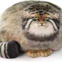 Pallas Cat Stuffed Animal, 45cm/18inch Steppe Cat Plush Cute Plushies for Girls, Kitten Soft Plush Throw Pillow Doll Big Plush Toy Decoration Doll Gift for Kids, Boys, Girls Birthday Christmas