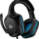 Logitech G432 Wired Gaming Headset, 7.1 Surround Sound, DTS Headphone:X 2.0, Flip-to-Mute Mic, PC (Leatherette) Black/Blue