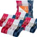 Premium Beach Towel Clips  20 Pack Chair Clips Heavy Duty  Cruise Ships, Laundry, Beach and Pool (Red/White/Blue)