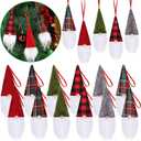 2 x Skylety Skylety Gnome Ornaments Christmas Hanging Buffalo Plaid Decor for Christmas Tree Scandinavian Decorations Santa Gnome Tomte Plush Ornaments Bulk