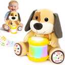 Baby Toys 6-12 Months, Inflatable Puppy Musical with Lights, ABCs, Animal Sounds, Numbers, Infant Early Learning Toy, Christmas Birthday Gifts for 6+ Month Boys & Girls