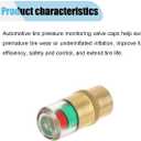 2 x 12PCS Car Tire Pressure Monitor Valve Stem Caps, 3-Color Eye Alert Valve Stem Caps Sensor Indicator, 2.4Bar 36PSI Tire Pressure Gauge Valve Caps for Cars, SUVs, Trucks, Motorcycles, Bicycles (Gold)