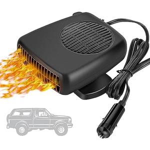Portable Car Heater 12V 150W, 2-in-1 Defroster & Air Circulator with 360° Swivel for All Vehicles, Trucks, SUVs (Cigarette Lighter Plug) Black
