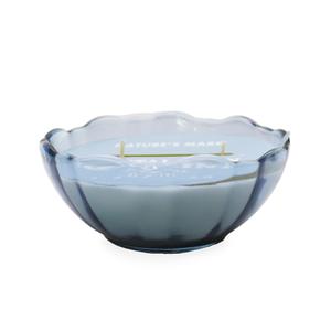 NATURE'S MARK 6.4 oz GLASS BOWL  CANDLE BLUE