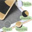 3-in-1 Sisal Cat Scratcher Mat 23.6x15.7'' Protects Carpet Couch & Furniture with Sticker Tape, Floor & Wall Cat Scratching Pad, Anti-Slip, Durable for Indoor Outdoor Cats (Warm Beige)