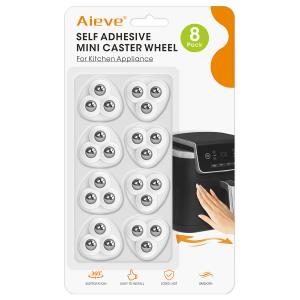 Aieve Self Adhesive Caster Wheels, 8 Pack Small Furniture Sliders Appliance Rollers, Swivel 360 Universal Appliance Slider Roller Casters for Kitchen Countertop Coffee Maker, Air Fryer, Storage Box