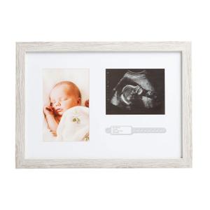 Kate & Milo Rustic Bracelet ID and Sonogram Frame, Rustic Pregnancy Keepsake Picture Frame, Gender-Neutral Nursery Dcor