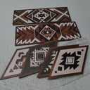 Tatuo 6 Pcs Farmhouse Southwest Home Wall Decor Frame Wall Hanging Boho Modern Abstract Art Prints Wooden Decorations for Bedroom Bathroom Apartment Mexican Decor(Rhombus, Rectangle)