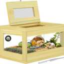 Mini Hamster Cage, Solid Wood Gerbil Cage, Chewproof Hamster Cages and Habitats, Sliding Doors, Top Ventilation Window, Guinea Pig Cages for Small Animals, Dwarf, Syrian, Mice, 20" x 12" x 10"