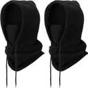 Syhood Winter Fleece Balaclava Ski Mask Balaclava Face Mask Cold Weather Men Tactical Heavyweight (Black) 2 Packs