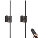 iThird Battery Operated Wall Sconces Set of 2: 10000mAh Rechargeable Wall Lights with Remote Control, 360Â° Rotate Wireless Wall Scone Decor for TV/Mirror Bedroom Living Room, 31.5 Inch, Black