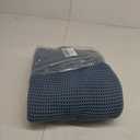 RESARE Waffle Bathroom Runner Rugs, Super Absorbent Bath Mat Non Slip Washable Quick Dry, Upgraded Ultra Soft Boho Bath Rugs with Tassels for Hallway Bedroom Laundry Room, 2'x6'(24"x72"), Blue