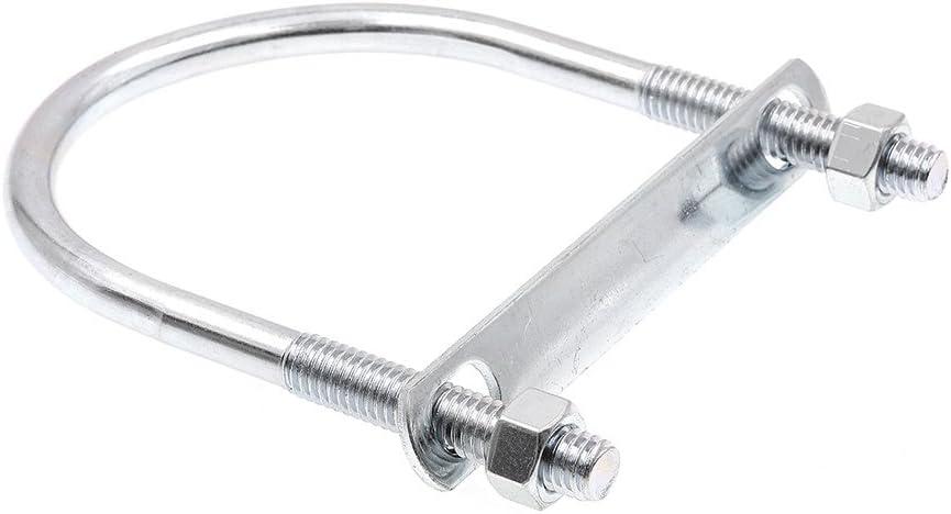 Prime-Line 9072026 U-Bolts, Round Bend, 3/8 In.-16 X 3-1/2 In. X 4-5/8 In. - for 3 In. Pipe (10 Pack), Zinc