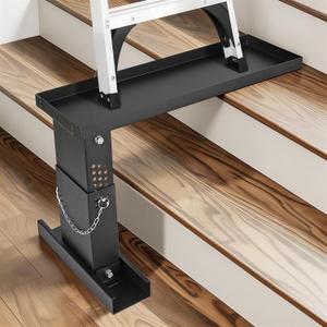 Ladder Extender for Stairs, Heavy-Duty Ladder Levelers for Extension Ladders, Non-Slip Design, 10.2"- 16.5" Adjustable Height, 20"L x 7.5"W Platform for Extension/Straight/Telescopic Ladders