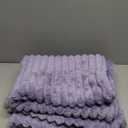 NEWCOSPLAY Super Soft Throw Blanket Lavender Premium Silky Flannel Fleece 3D Ribbed Jacquard Lightweight Bed Blanket All Season Use (Lavender Ribbed, Throw(50"x60"))