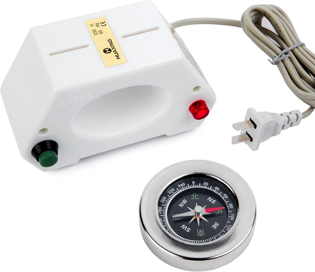 Watch Demagnetizer Tools + Compass Set, Watch Degausser for Watch Repair Degausser 110V-220V(US Plug) (White)