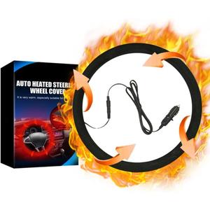 Heated Steering Wheel Cover, 2026 New 14.5-15.5" Car Steering Wheel Cover Warmer, 12V Fast Heating Steering Wheel Warmer for Vehicles, Trucks, SUVs Black