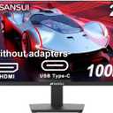SANSUI Monitor 27 Inch 100Hz USB Type-C Computer Monitor, FHD 1920X1080P,Frameless Eye Care PC Office Monitor with HDMI, Adaptive Sync, HDR, VESA(100x100mm)ES-27F2C HDMI Cable Included